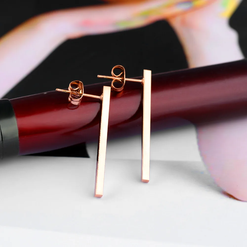 OPK классические серьги гвоздики для женщин цвета розового золота 3 размера