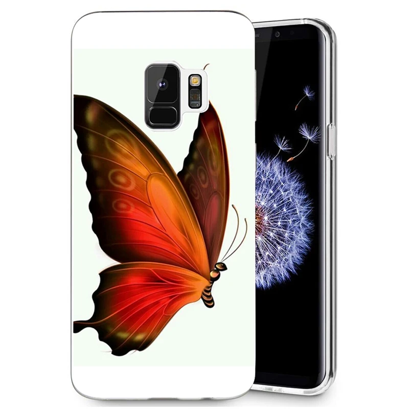 Чехол-бабочка с белым цветком для телефона Samsung Galaxy S3 S9 S9Plus S8 Plus S7 edge Note 8