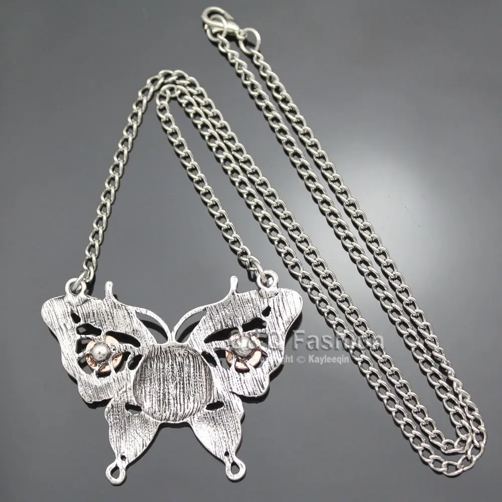 RechicGu винтажные посеребренные часы-бабочки ручная шестерня зубчатая цепочка в