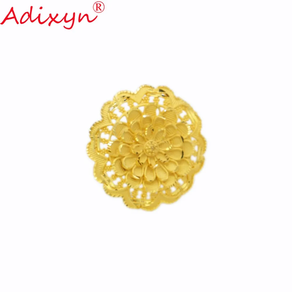 Adixyn новые большие круглые гвоздики серьги для женщин/девочек золотой цвет/Медь Модные ювелирные подарки N02207