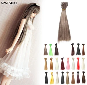 Парики для кукол сделай сам 15*100 см, для шарнирныхSD кукол, с высокотемпературным проводом, разные цвета, прямые волосы, бесплатная доставка