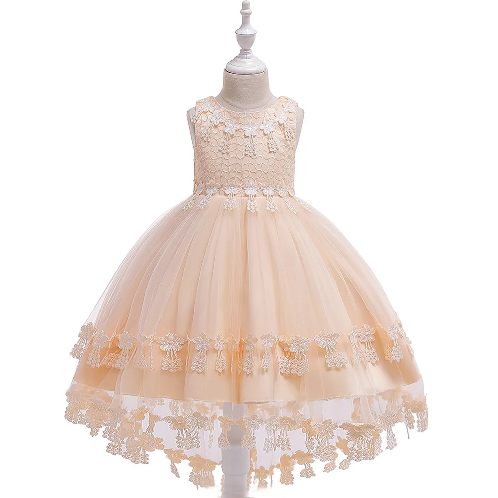 Ballgown Lace  Champagne  FLower Girl Dresses for Wedding  Kids Formal Wear Princess Birthday Gowns Dresses for 3-10 Years champagne ballgown tulle tutu dresses ballgown flower girl dresses for weddings kids first communion dresses