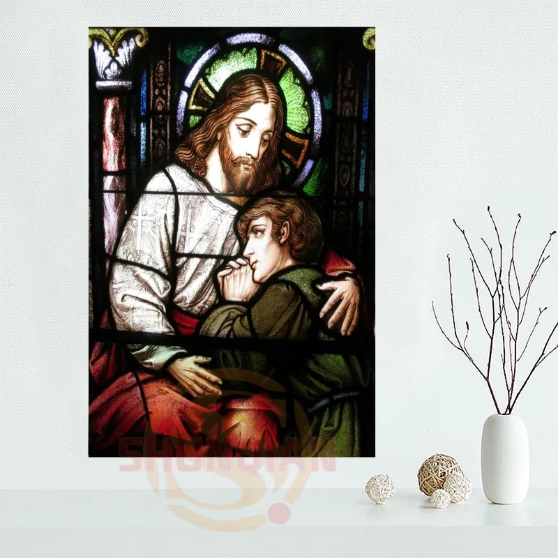 ShunQian Mercy of Jesus Poster Custom Home Decor modern For Bedroom Cloth Canvas | Дом и сад