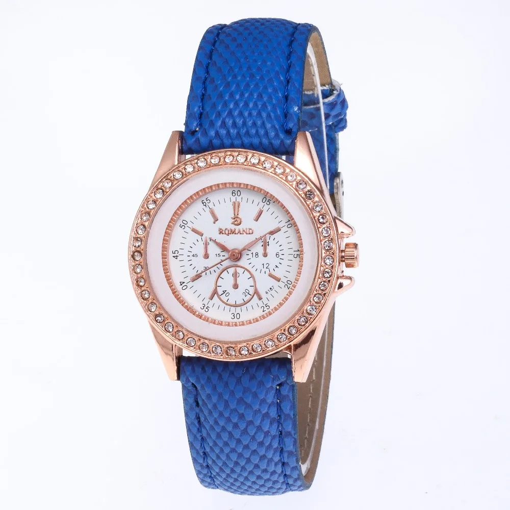 Новые модные женские часы кожаные кварцевые наручные со стразами Reloj Mujer Montre Femme
