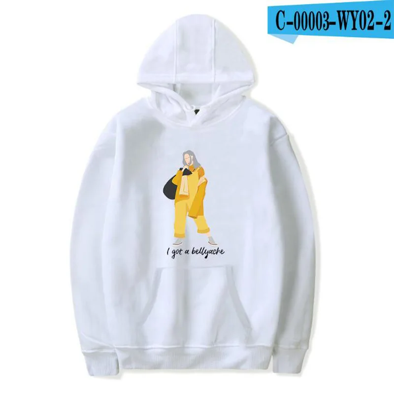 Billie Eilish с принтом женские толстовки и кофты Moletom Feminino Harajuku Хип Хоп Забавный куртка капюшоном мужской спортивный костюм - Цвет: 002