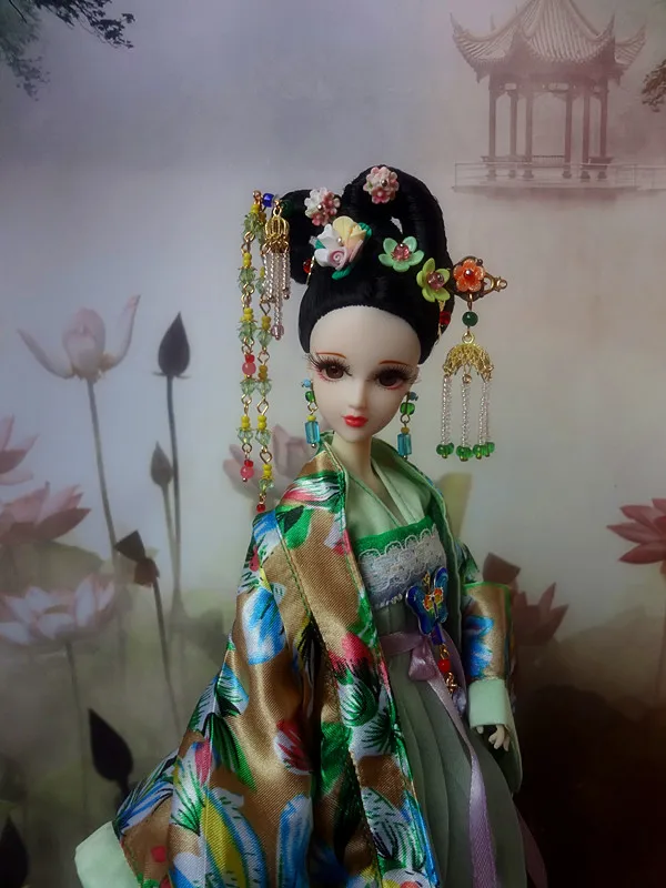 Кукла китайская коллекционная с 3D глазами 12 дюймов шарниров|chinese doll|collectible chinese