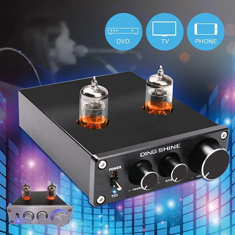 HiFi 6J1 вакуумный ламповый предусилитель стерео ламповый предусилитель цифровой стерео аудио ВЧ бас Предварительный усилитель буферный тон контроль Горячий