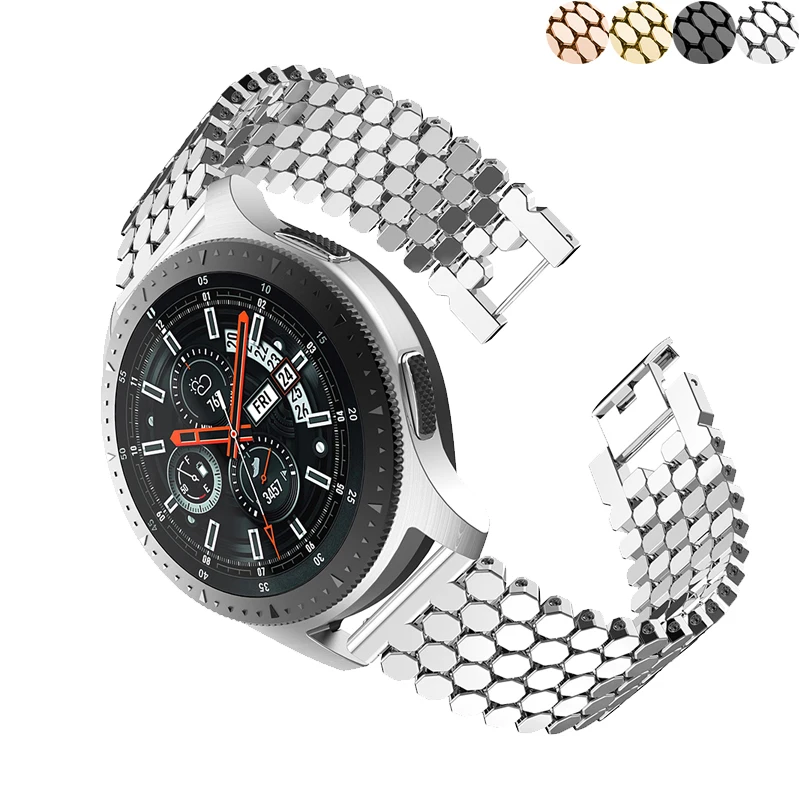 Браслет из нержавеющей стали для huawei watch gt samsung galaxy 46 мм S3 frontier band huami amazfit 1/2 ремешок