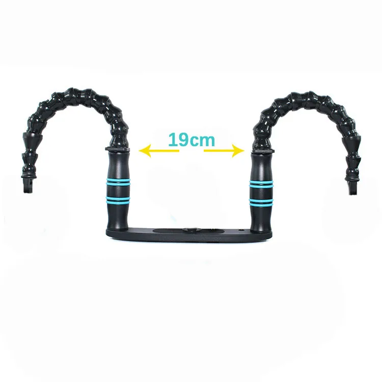 double arm bracket Гибкий Светильник для подводного плавания Loc Line с ручкой и поддоном крепление YS для камеры Gopro TG5 RX100 корпус для подводной съемки - Цвет: double arm bracket