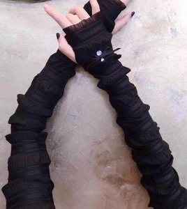 Женские летние длинные перчатки, солнцезащитные тонкие длинные дизайнерские шелковые шифоновые перчатки с защитой от УФ-лучей, пикантные перчатки без пальцев R576