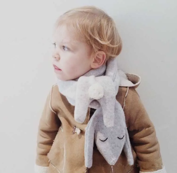 2018 Модный осенне-зимний милый кашемировый детский шарф с кроликом хлопковый