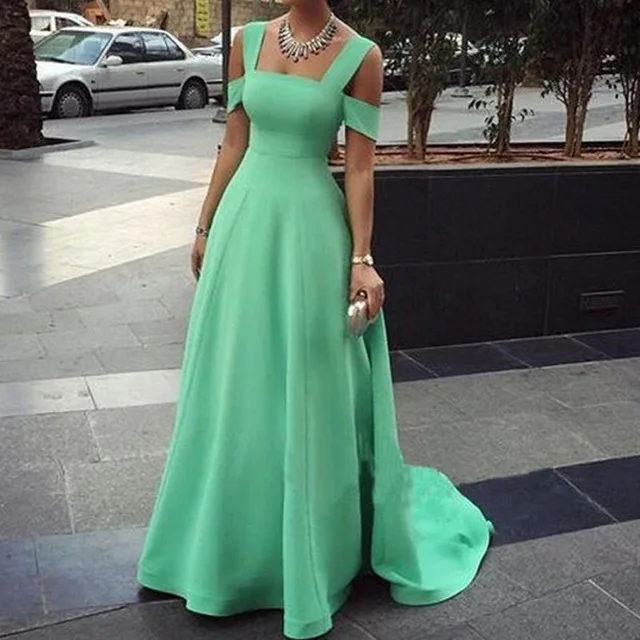 Мятно зеленые пышные платья ТРАПЕЦИЕВИДНОЕ длинное вечернее платье Vestido Longo