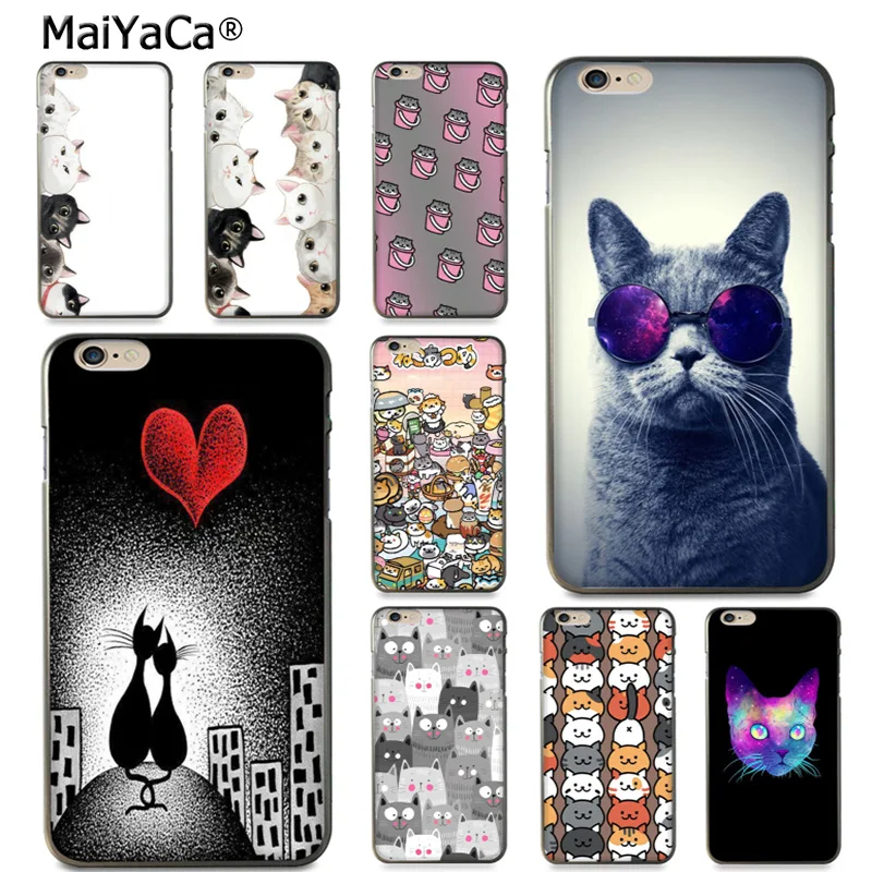 MaiYaCa милый кот красочные милые аксессуары для телефонов Чехол Apple iPhone 8 7 6 6S Plus X 5 5S