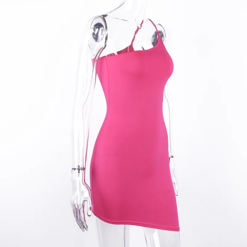 

2019 Sexy One Shoulder Fluorescent Color Pencil Dress Women Sexy Fitness Spaghetti Strap Bodycon Party Club Dress Mini Vestidos