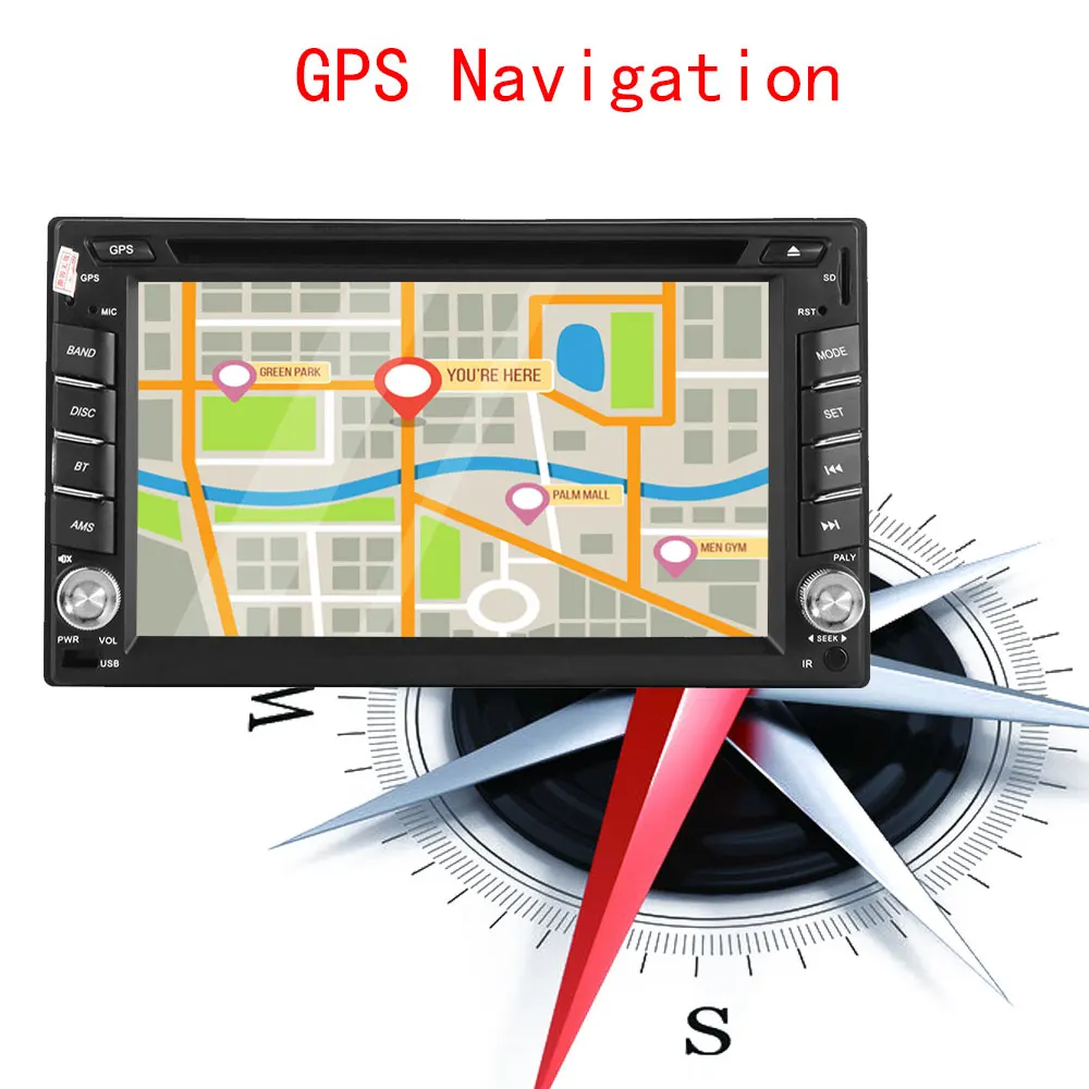 Podofo gps универсальный автомобильный радиоприемник 2 дин MP5 плеер navigationn Bluetooth FM в