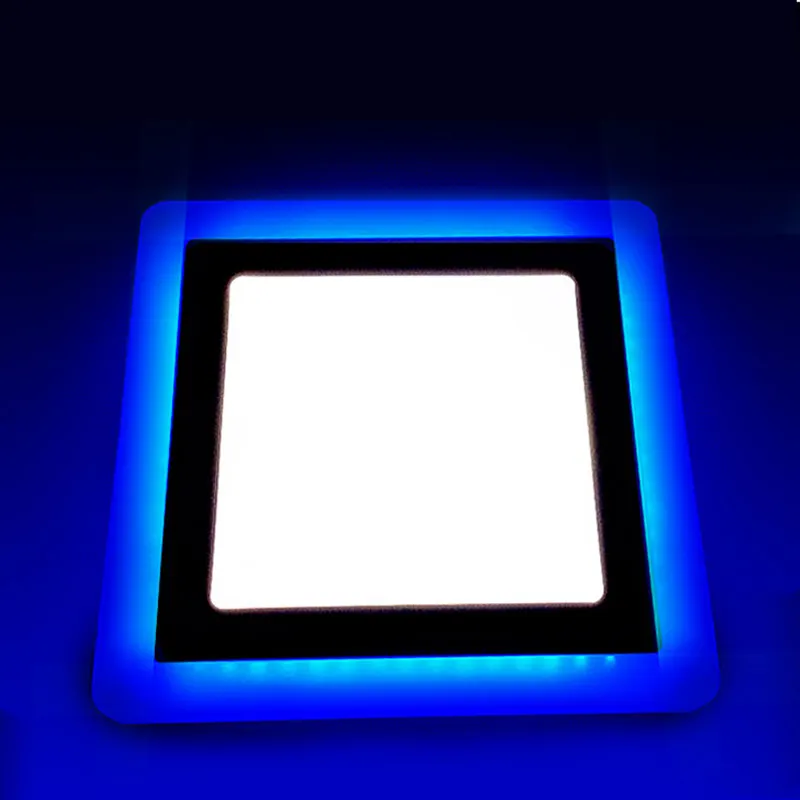 Светодиодный светильник RGb квадратной формы 6 Вт 9 Вт 16 Вт 24 Вт 3 модели светодиодный светильник двойной цвет потолочный светильник белый/теплый потолочный встраиваемый с пультом дистанционного управления