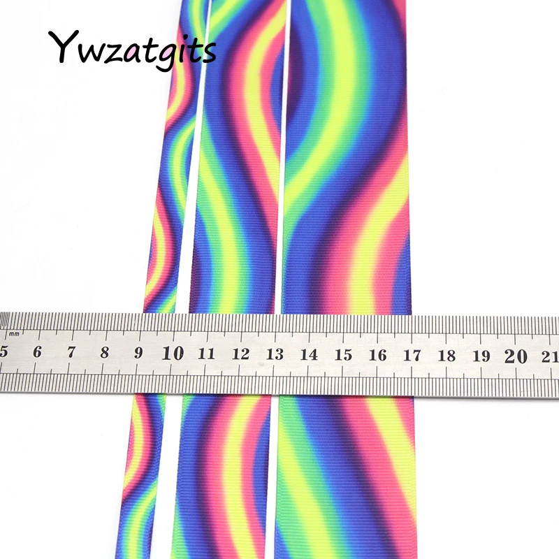 Ywzatgits 2y/5y/6y 10/25/40 мм Радуга Цвет корсажные ленты для самостоятельного изготовления обрезанная лента для упаковки швейная фурнитура YS0304