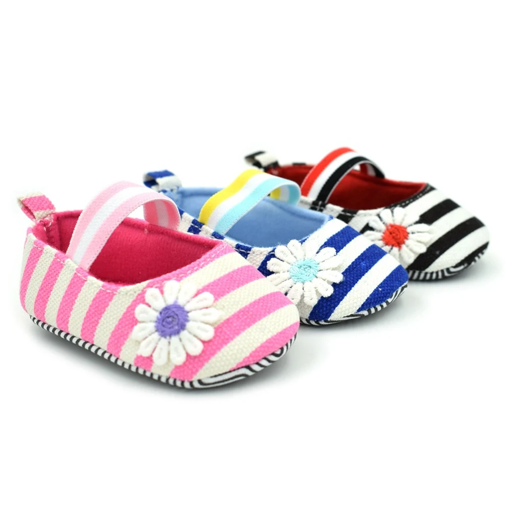 

2 Newborn Toddlers Prewalker Boy Girl Striped First Walkers Footwear Infant Kids Casual Crib Shoes For 0-9 Months Baby @