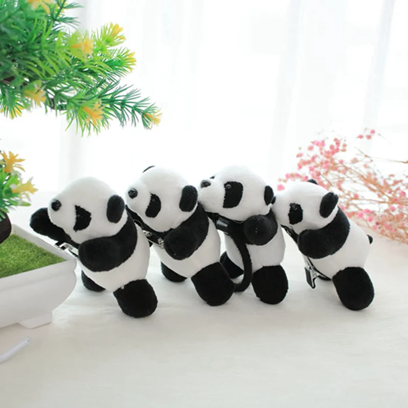 Фото Новая популярная милая маленькая панда 10 см плюшевые игрушки для волос заколки