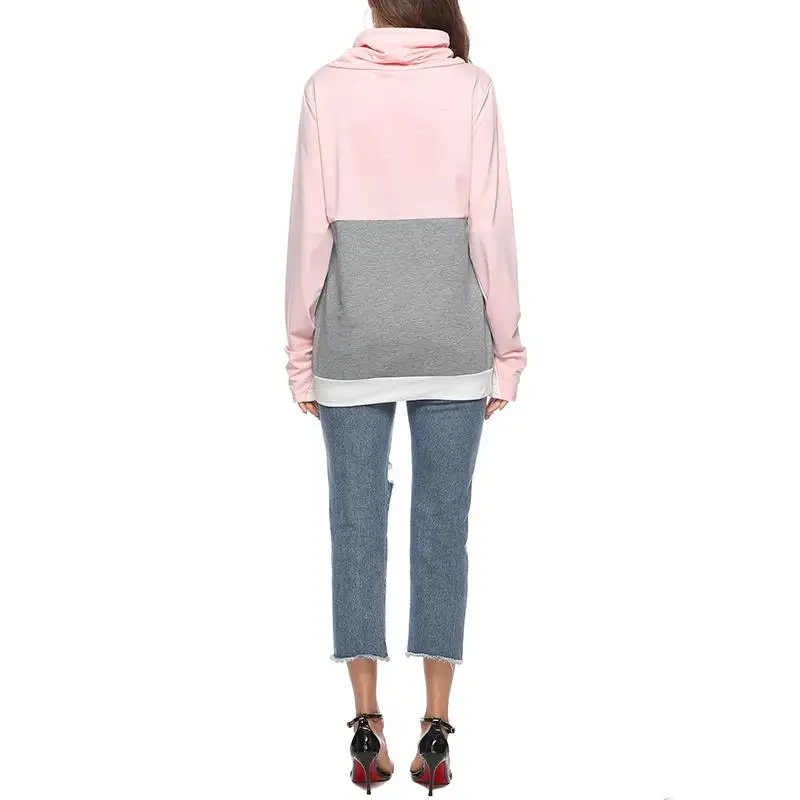 

2019 Autumn Winter Women Sweatshirts Patchwork Casual Long Sleeve Pullover Female Sportswear WS9824C