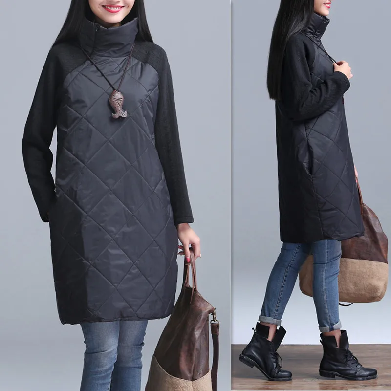 Женское платье с длинным рукавом черное хлопковое повседневное свободное мини