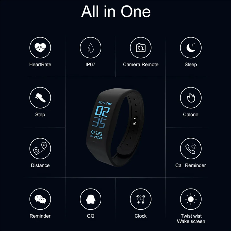 EAGOOD Новый Водонепроницаемый Смарт Браслет для IOS Android Поддержка непрерывного