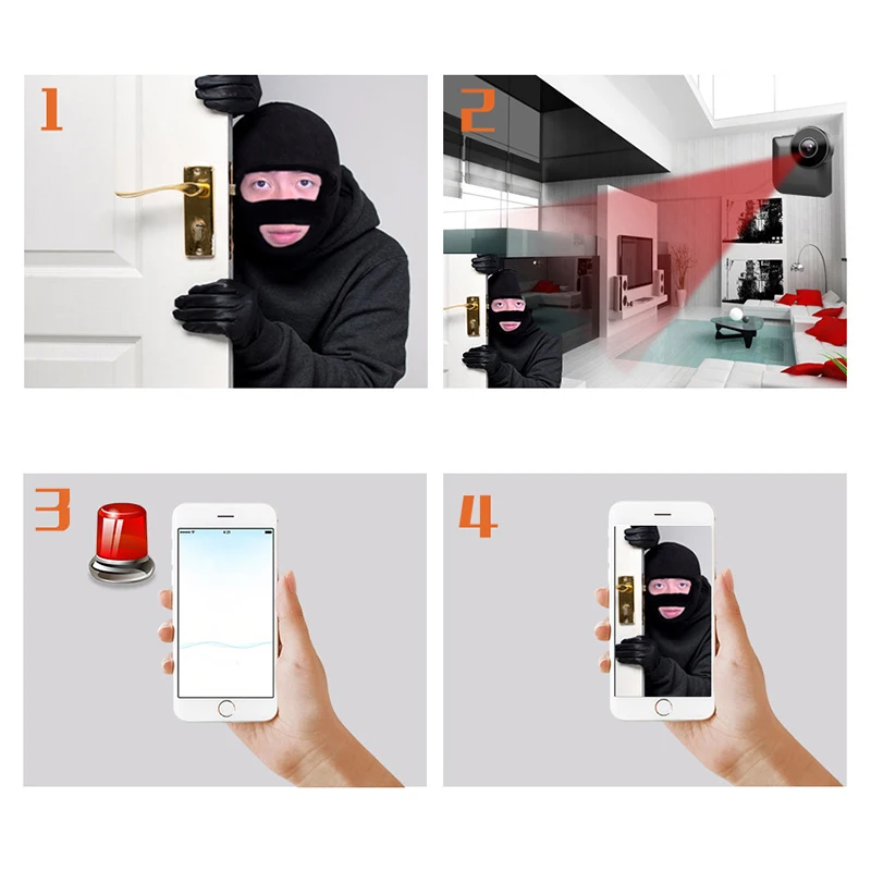 Мини WiFi IP камера беспроводная P2P пульт дистанционного управления невидимый