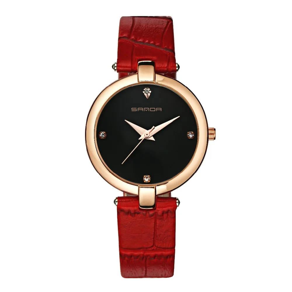 

Fashion Quartz Women Watch Ladies Brand Sanda Watches Luxury Quality outdoor Resistant WatchLeather Wristwatches montre femme