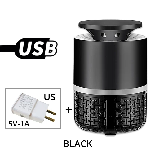 KL-A8 black US USB Электрический фотокаталитический комаров-убийца лампа без излучения наклейка от комаров лампа крытый Открытый вредителей лампа ловушка для насекомых - Цвет: KL-A8 black US
