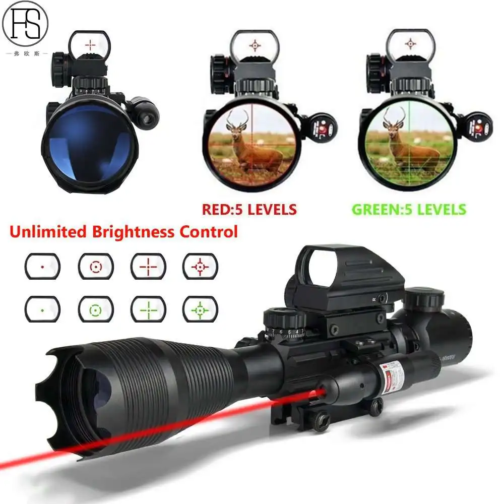 

Новый 4-16X50EG красный, зеленый, с подсветкой, прицел для винтовки, охотничий рефлекс, красная/зеленая точка, 4 голографические прицела для сетк...