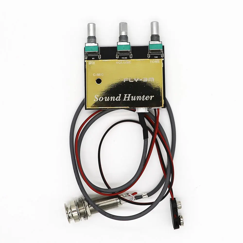 

Acoustic Guitar Active Piezo Pickup Equalizer Preamp With Mic Volume Tone Control Guitar Accessories