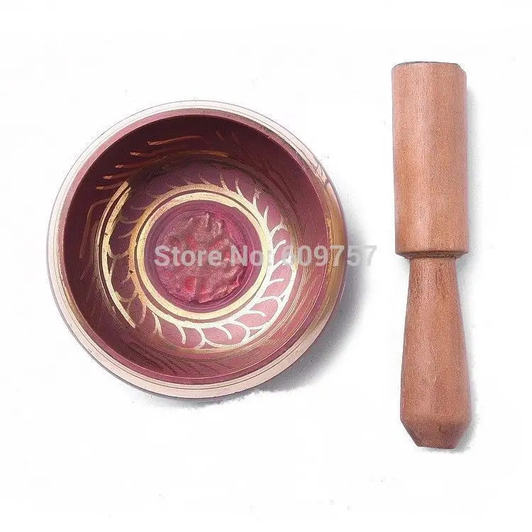 О йога тибетская красная Поющая чаша Гималайская ручная чакра медитация Религия