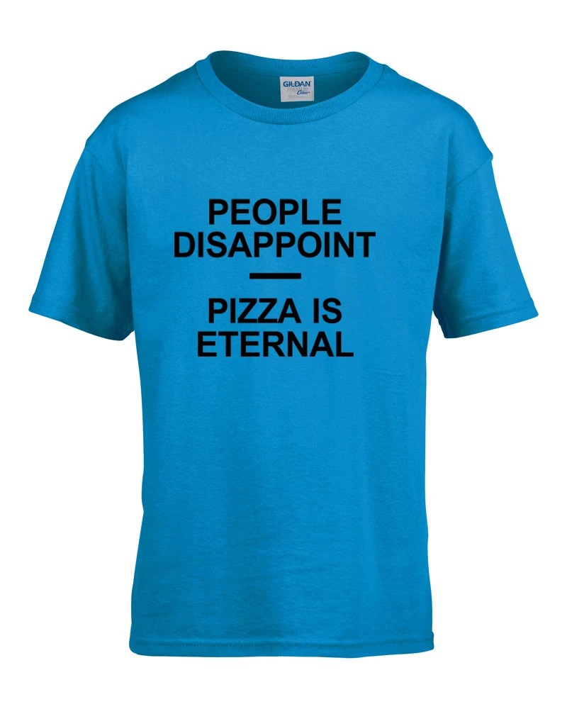 Летняя брендовая одежда с надписью People disappoint PIZZA IS ETERNAL топы короткими рукавами