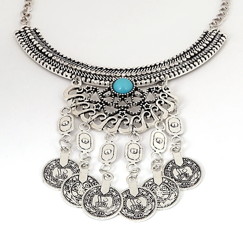 Женское богемное ожерелье винтажное ожерелье-чокер массивное Ювелирная монета |