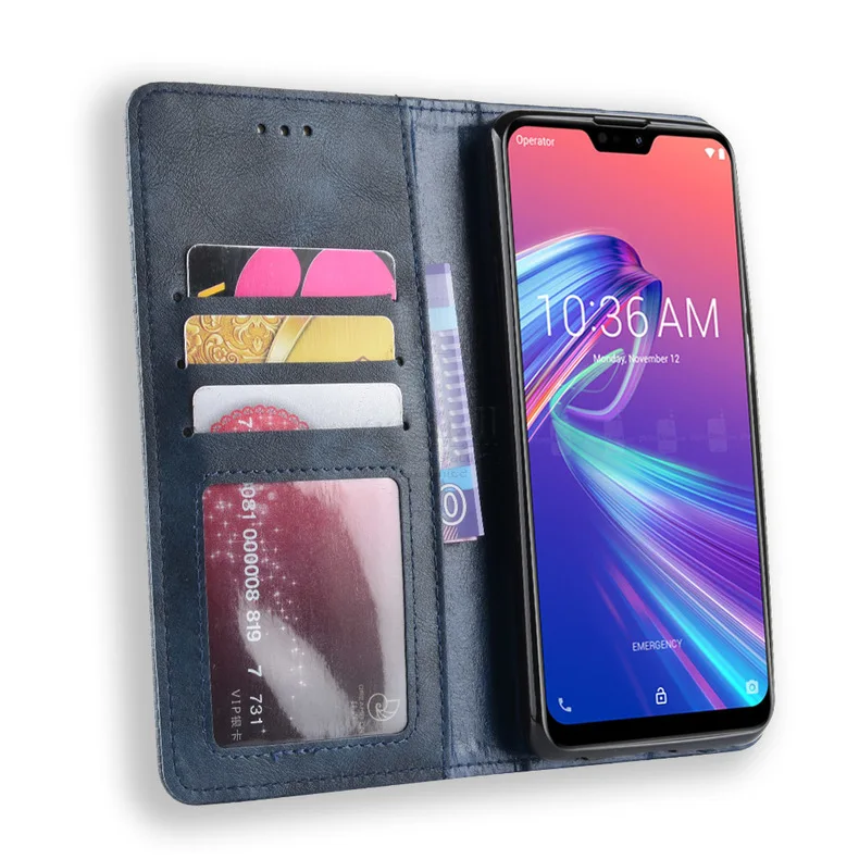 Роскошный тонкий кожаный чехол-книжка в стиле ретро на магните для Asus Zenfone Max Pro M2 ZB631KL, чехол-книжка с бумажником и подставкой, мягкий чехол, чехлы для телефонов