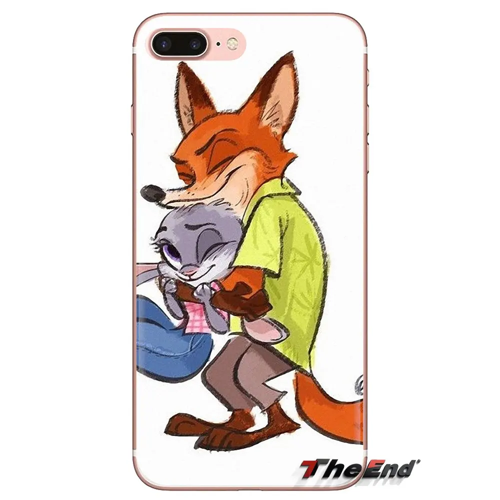 Zootopia lovely rabbit Judy fox Nick For iPod Touch Apple iPhone 4 4S 5 5S SE 5C 6 6S 7 8 X XR XS Plus MAX Transparent TPU Cover |