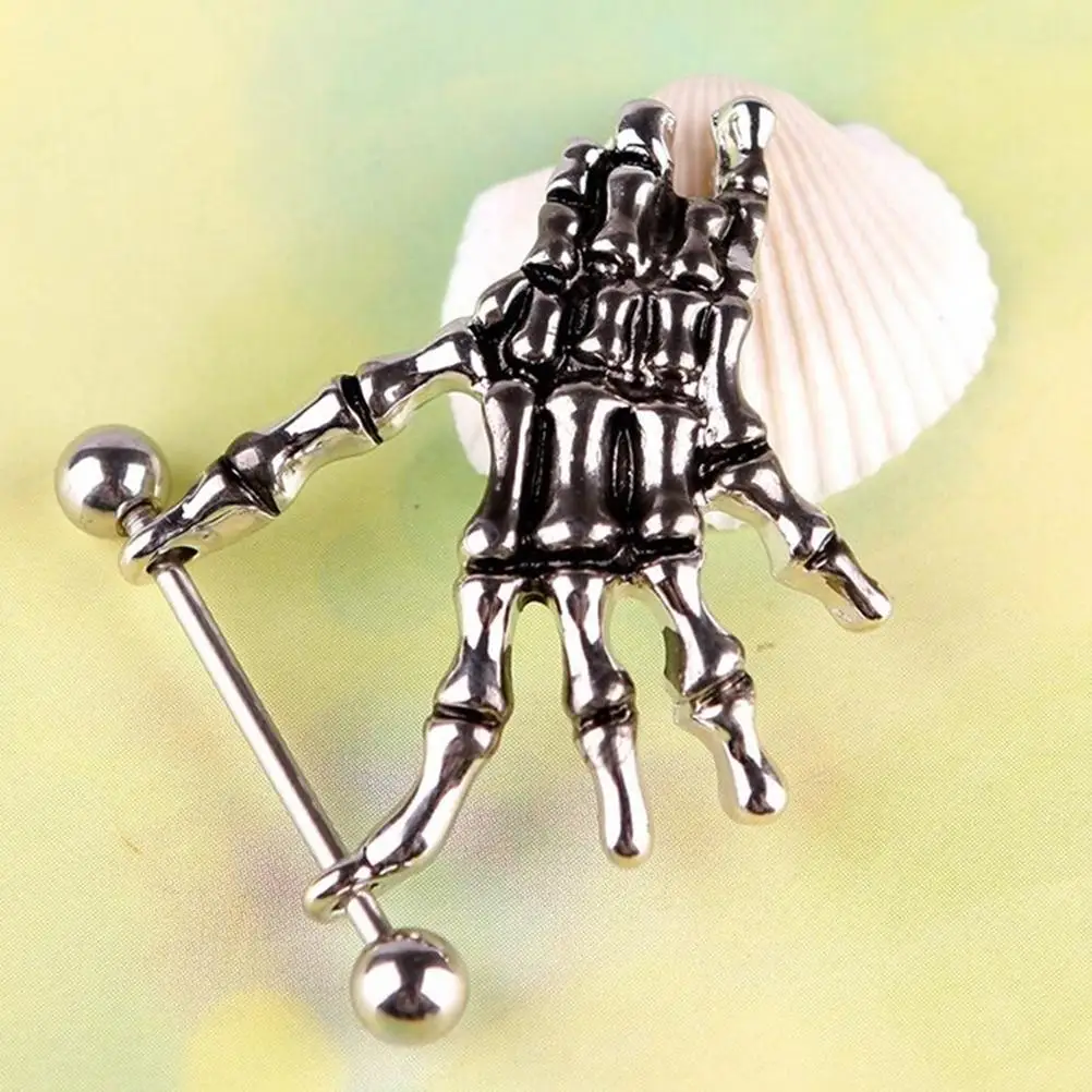 1 шт. женский сексуальный Пирсинг живота и тела череп скелета в стиле панк рука