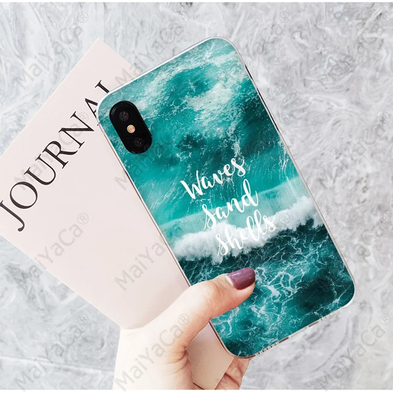 A2 Чехол MaiYaCa Blue sea DIY с красивыми рисунками для телефонов iPhone 7 7plus X XS MAX 6 6S 8 8Plus 5 5S XR - Цвет: A2