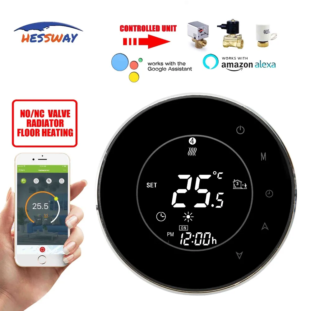 HESSWAY TUYA wifi радиатор термостат NO/NC Температура контролируется для работы с Alexa Google home