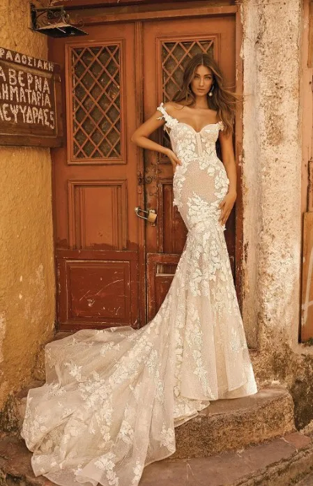 as the picture Vestidos De Novia вырез сердечком длинное платье с юбкой-годе Свадебные платья Сексуальная Прямая спина свадебное платье с аппликацией - Цвет: as the picture