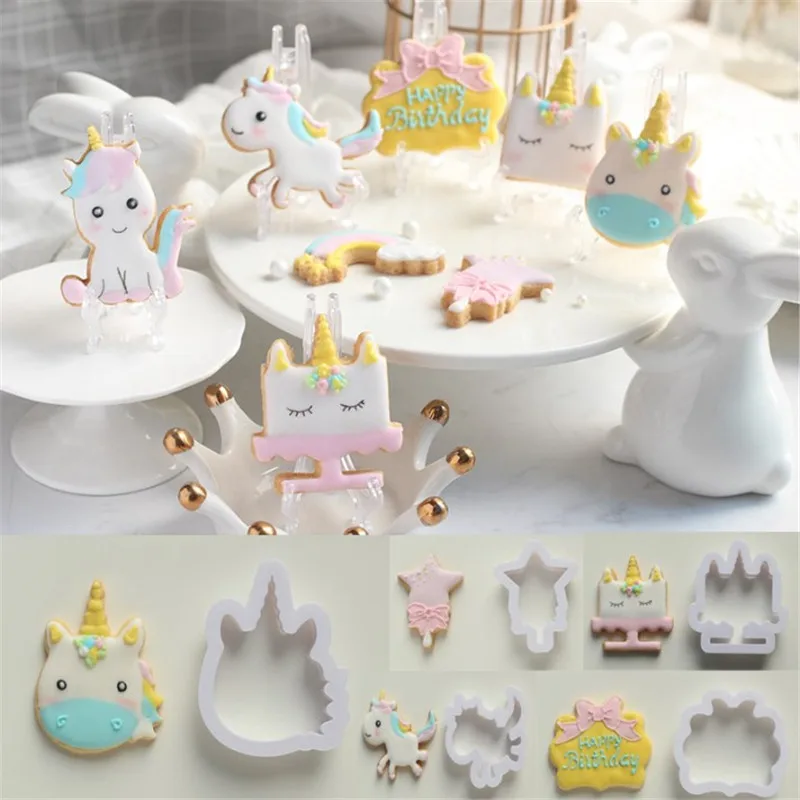 TTLIFE 8 шт./компл. инновационные Единорог для нарезки печенья в виде DIY Fondant(сахарная) шоколадный торт трафарет для тиснения пресс-форма для выпечки инструмент для выпечки