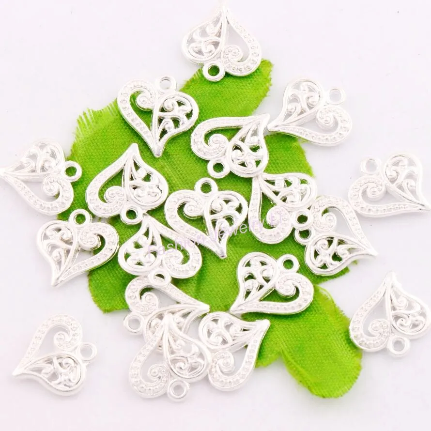 

Hollow Flower Heart Charms Pendants Jewelry DIY Fit Bracelets Necklace Earrings L919 30ps 13.1x14.3mm Zinc Alloy/ /Bronze