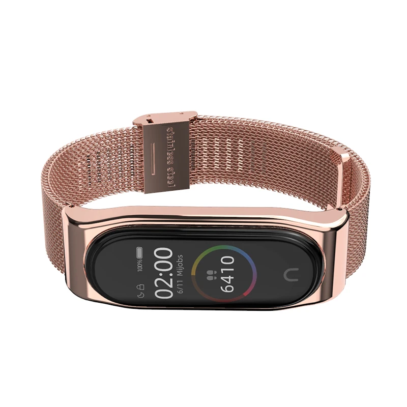 Металлический браслет для Xiao mi Band 3/4, ремешок на запястье mi band 4, браслет, смарт-часы Band mi Band 3, ремешок из нержавеющей стали для mi 3