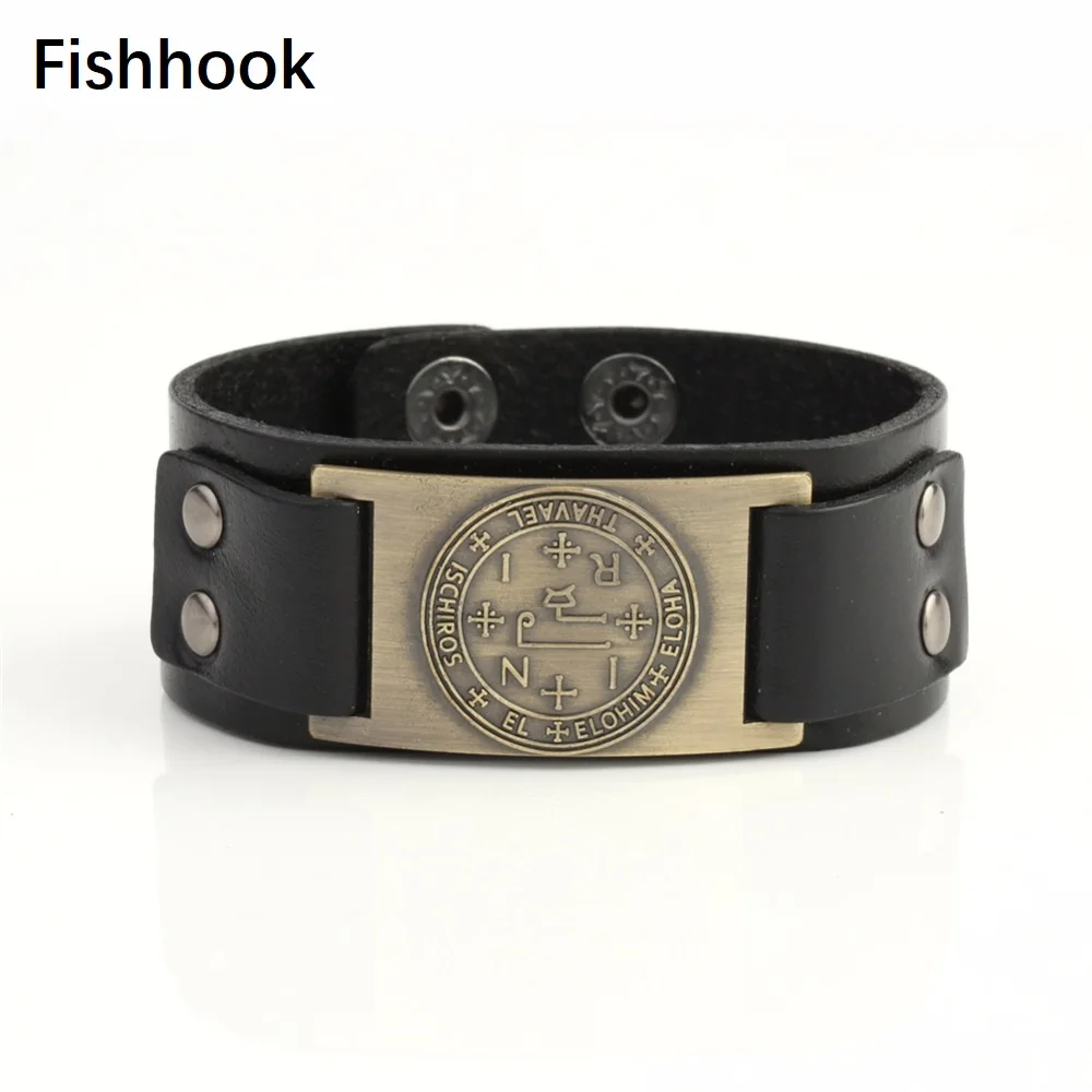 Женский кожаный браслет Fishhook винтажный из Соломоновы талисмана плетеного цвета