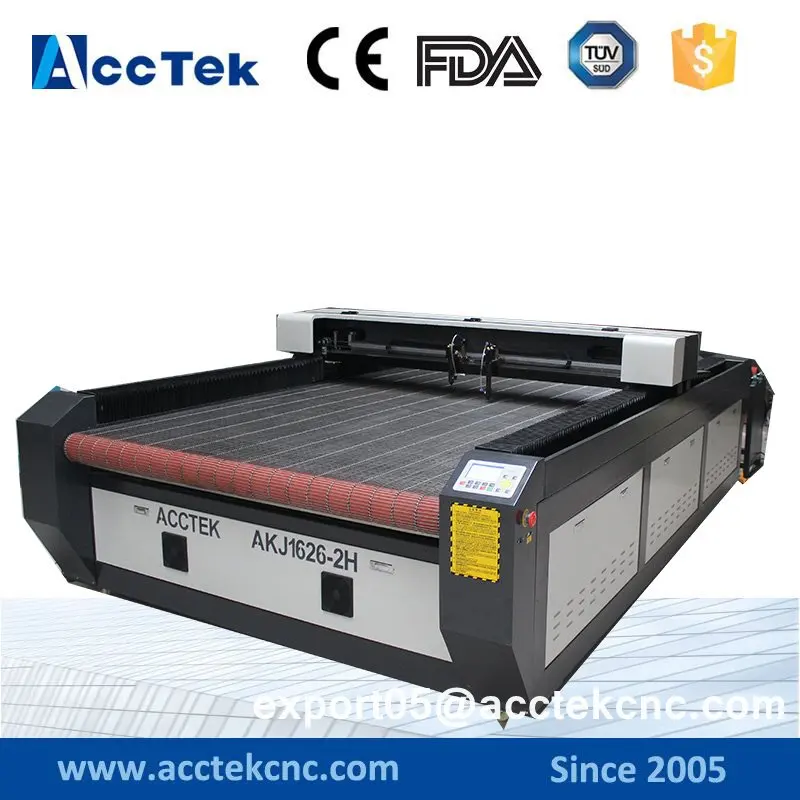 AKJ1626 Acctek CE/FDA тканевый станок для лазерной резки 1626/с конвейерным устройством CO2