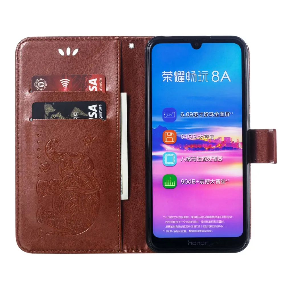 Флип-чехол для Huawei Y6 Y 6 2019 MRD-LX1F MRD-LX2 слон кожаный чехол Pro MRD LX1F LX2 сумка телефона |