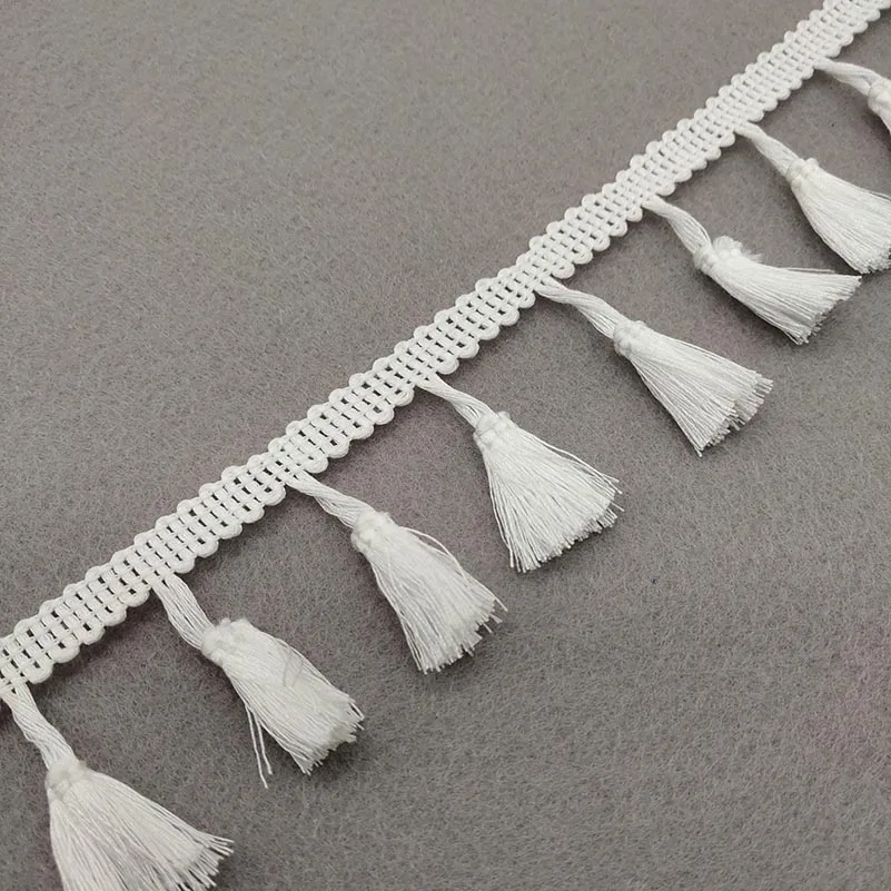 White 2 ярда кружевная лента Белая бахрома с кисточками хлопковое этническое кружевное шитье лента для латинских платьев сценическая одежда занавеска декоративная сделай сам - Цвет: White