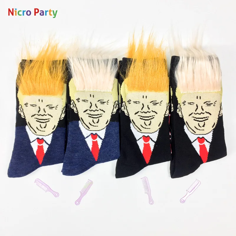 Nicro/носки в стиле «Дональд Трамп»; носки унисекс с забавным принтом для взрослых; 3D носки для скейтборда в стиле хип-хоп; вечерние носки;# ot163
