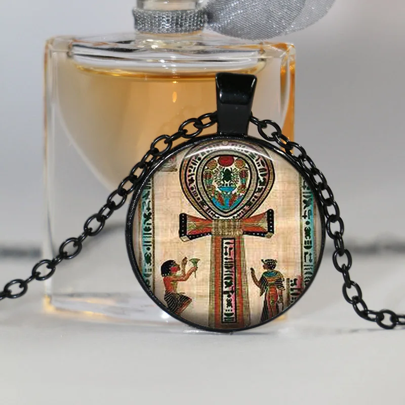 Классическое старинное египетское ожерелье на Анкх колие винтажное