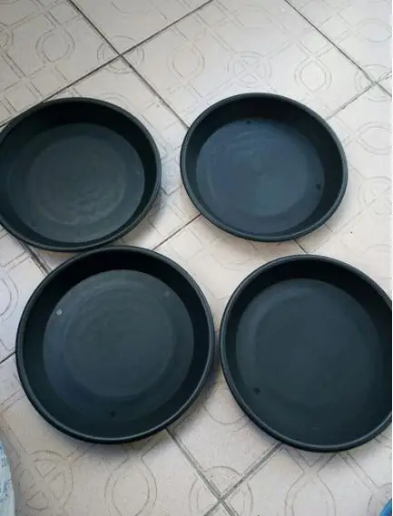6 шт./лот pp материал утолщенный поднос для цветочных горшков черный круглый
